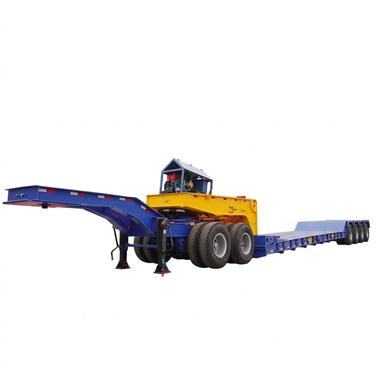 Remorque à col de cygne amovible à 4 essieux, 120 tonnes